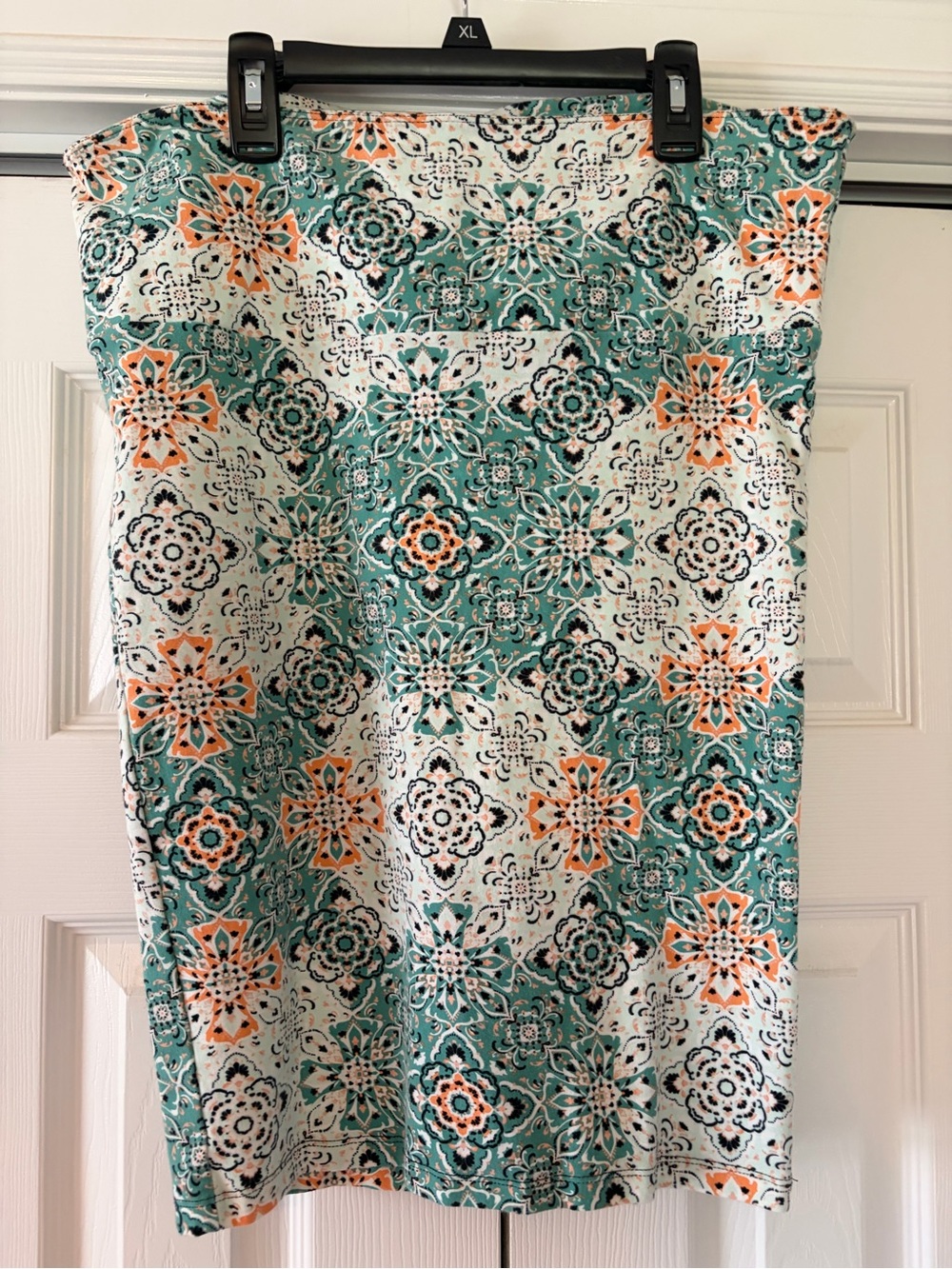 torrid Teal & Coral Floral Tile-Print Pencil Skirt
